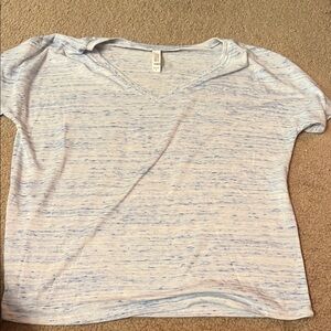 Bella Canvas Light Blue Heather V-Neck Short Sleeve Tee